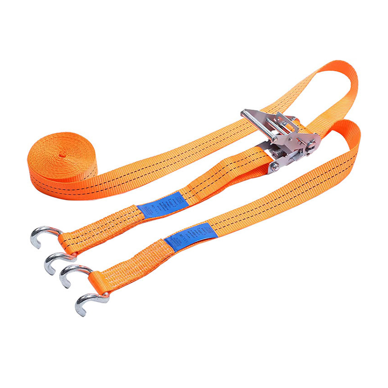 White Zinc Short Steel Handle 2T Ratchet Strap U hamo Designed for Flatbed Truck Cargo Transport