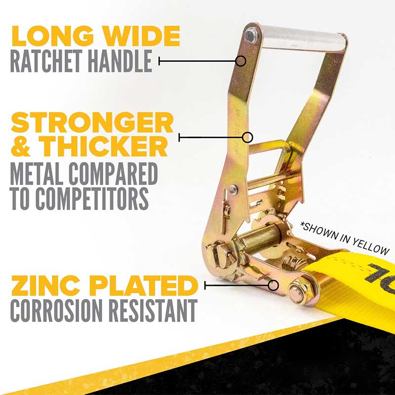 2' X 27' Ratchet Strap Cum Flat Snap Hooks