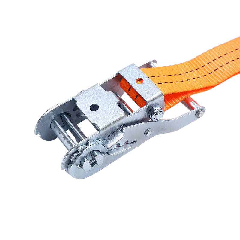 White Zinc Short Steel Handle 2T Ratchet Strap U hamo Designed for Flatbed Truck Cargo Transport