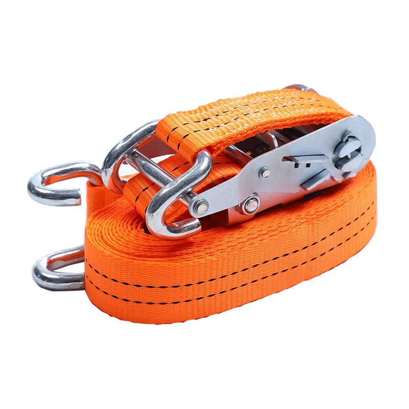 White Zinc Short Steel Handle 2T Ratchet Strap U hamo Designed for Flatbed Truck Cargo Transport