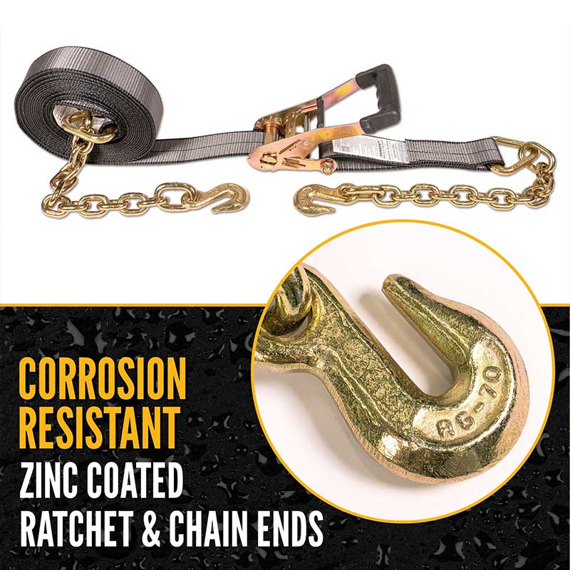 Blackline 2' X 30' Gravis-Industry Ratchet Strap Cum Chain Extensione