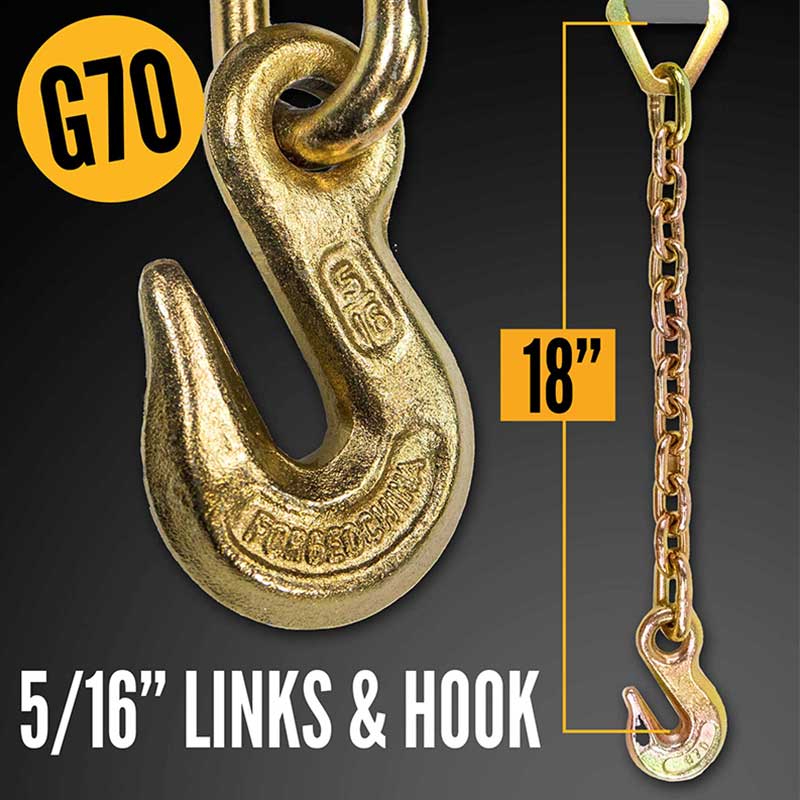 Blackline 2' X 30' Gravis-Industry Ratchet Strap Cum Chain Extensione