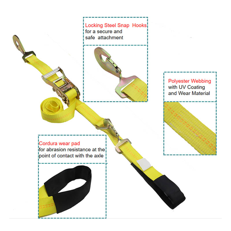 Towing Tie Down Car Axle Straps Ratchet iungite Downs