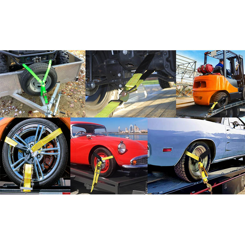 Towing Tie Down Car Axle Straps Ratchet iungite Downs