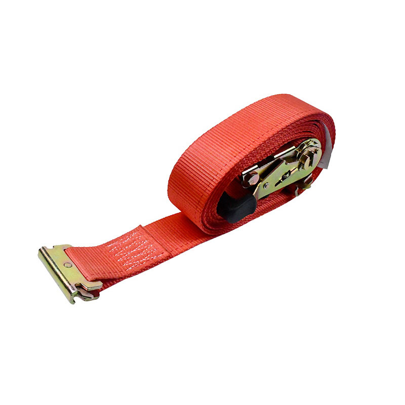 The 2'' X 12' Red Fingerprint Ratchet E-Track Tie-Down Ratchet Strap